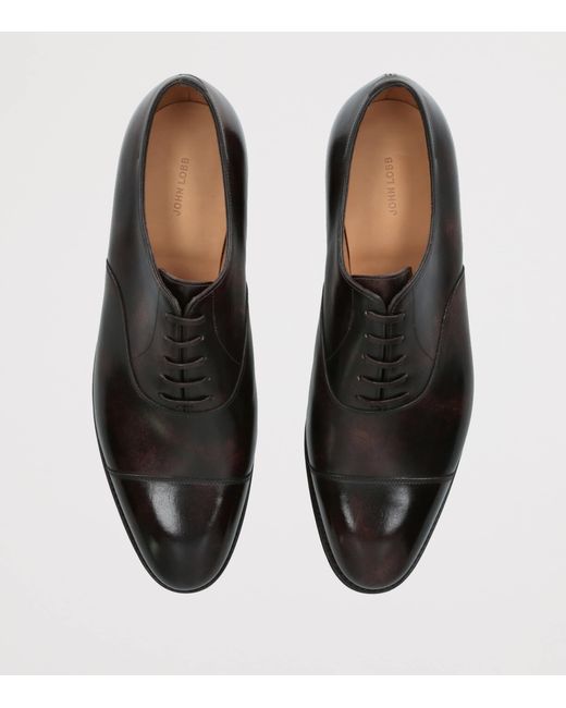 John Lobb Black Leather City Ii Oxford Shoes for men