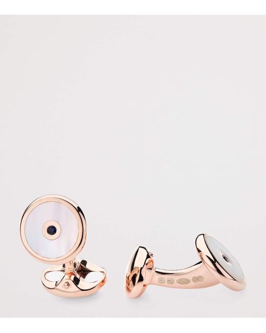 Deakin & Francis Pink Plated And Mother-Of-Pearl Cufflinks for men