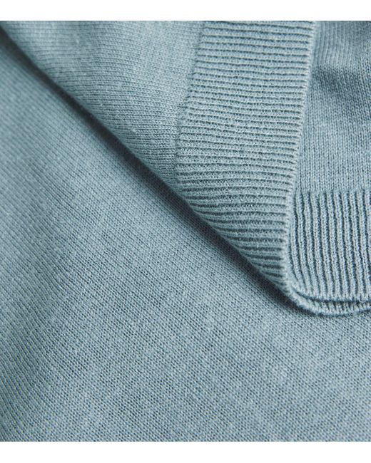 Norse Projects Blue Linen-Cotton Polo Shirt for men