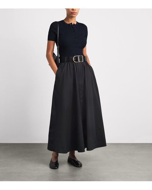 ME+EM Black Belted Maxi Skirt
