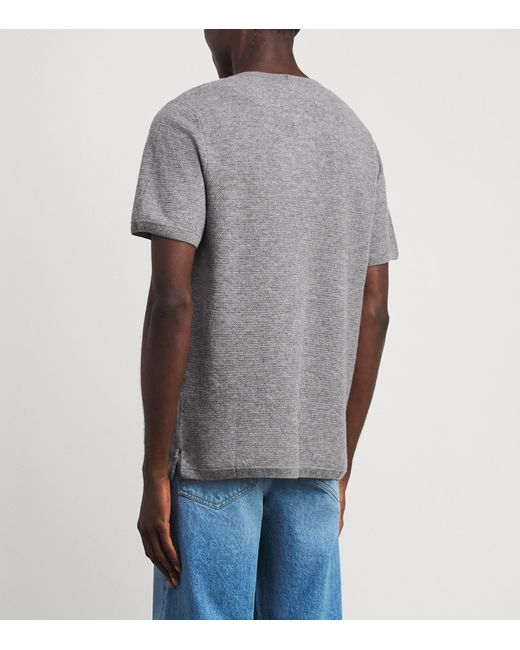 God's True Cashmere Gray Cashmere Signature T-Shirt for men