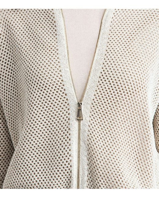 Fabiana Filippi White Sequinned Bomber Jacket