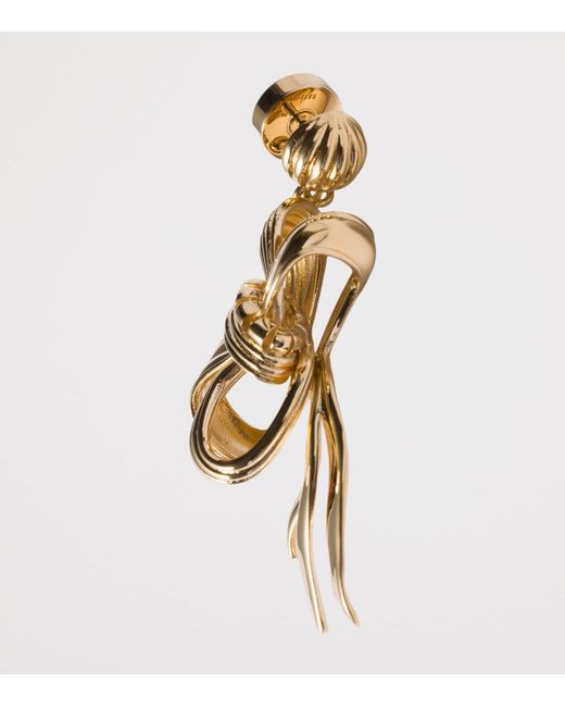 Miu Miu Metallic Metal Bow Earrings