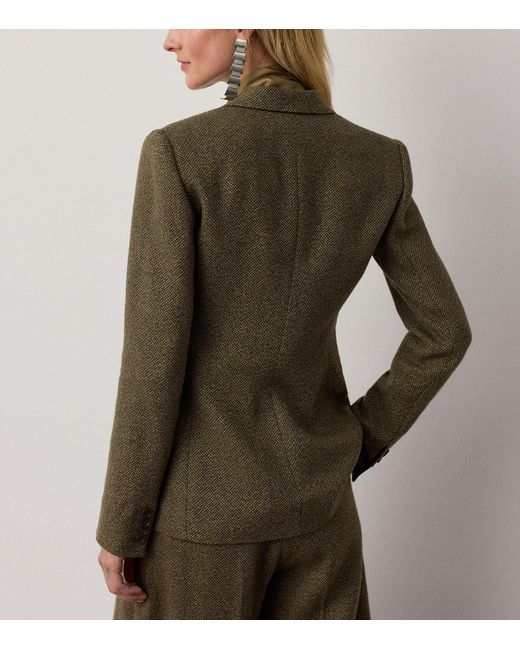 Ralph Lauren Green Linen-Cashmere-Silk Twill Parker Blazer for men