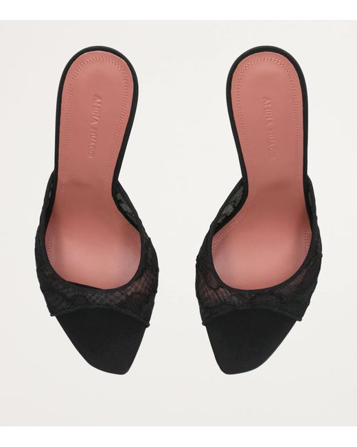 AMINA MUADDI Black Lace Alexa Heeled Mules 95