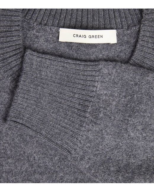 Craig Green Gray Wool Felt Stripe Sweater for men