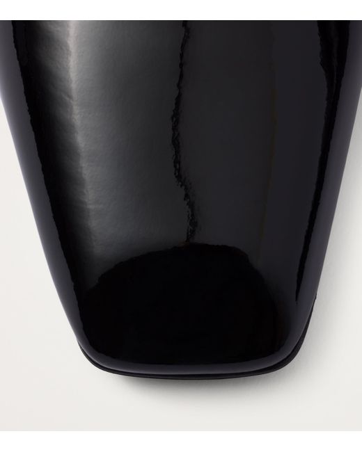 Prada Black Patent Leather Heeled Mules 85