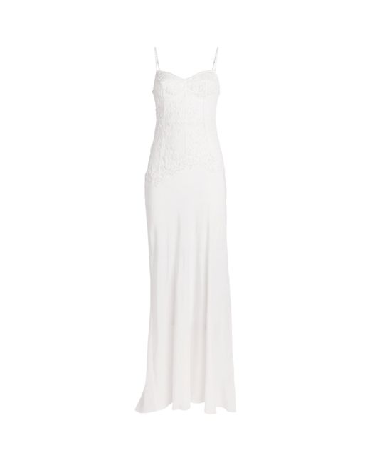 Rosamosario White Silk Fatima The Bride Maxi Dress