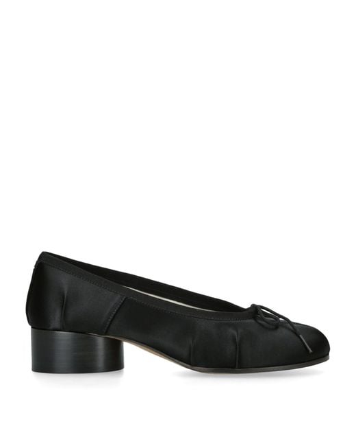 Maison Margiela Black Satin Tabi Ballerina Pumps 30
