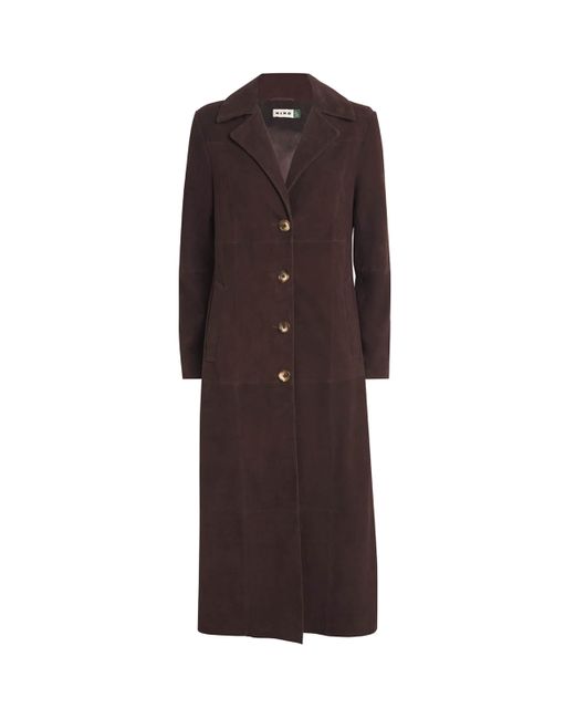 Rixo Brown Suede Astraea Duster Coat