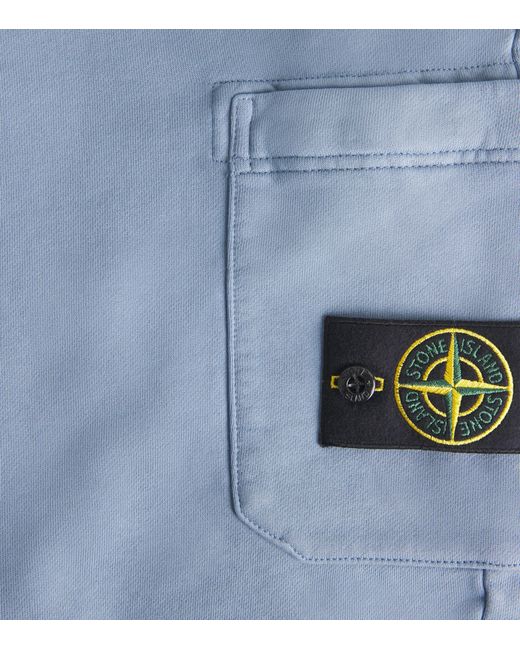 Stone Island Blue Organic Cotton Compass Shorts for men