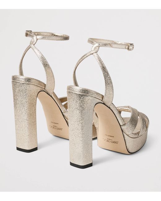 Jimmy Choo Kove 120 Metallic Platform Sandals