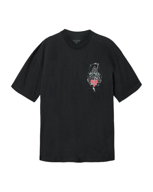 AllSaints Black Organic Cotton Reflect T-Shirt for men