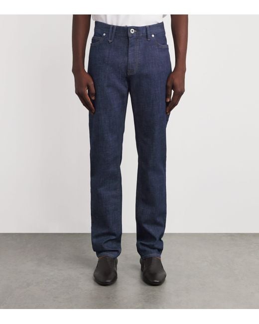 Brioni Blue Organic Denim Meribel Straight Jeans for men
