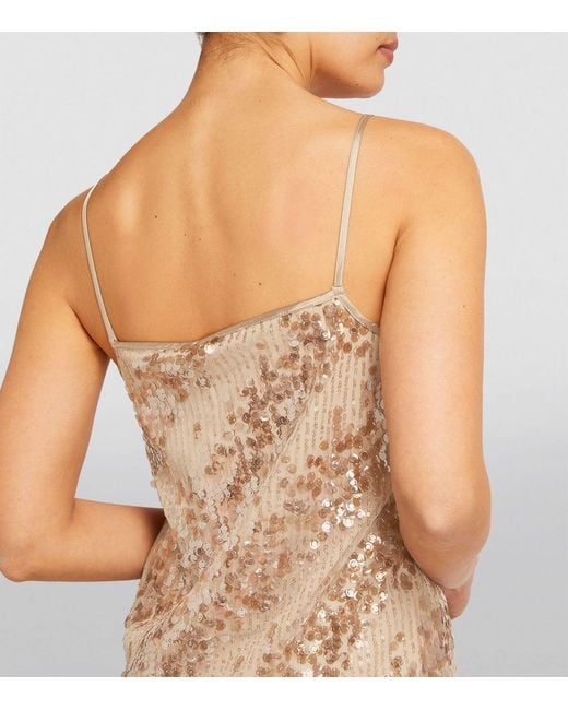 MAX&Co. Natural Sequinned Mini Dress