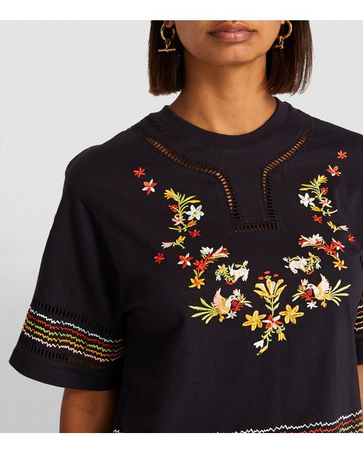 Hayley Menzies Black Embroidered Maya T-shirt