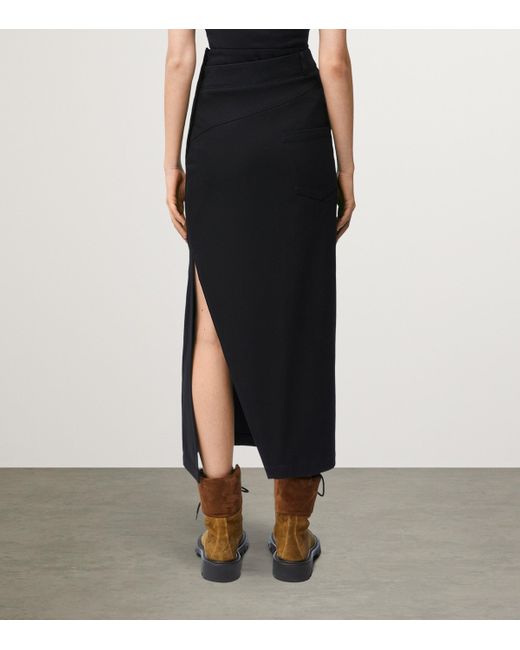 Loewe Black Cotton Deconstructed Midi Skirt