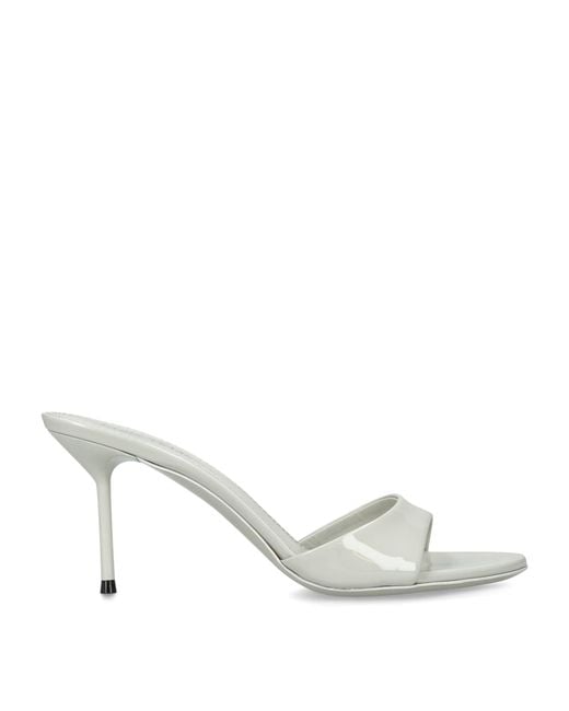 Paris Texas White Patent Leather Lidia Mules 70