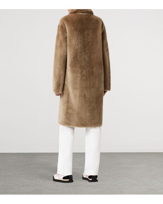 AllSaints Natural Shearling Reversible Serra Coat