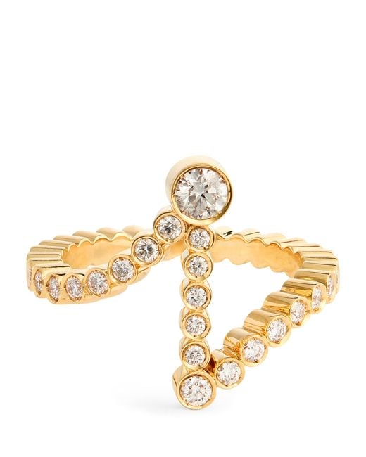 Sophie Bille Brahe Metallic And Diamond Ensemble 'I' Ring