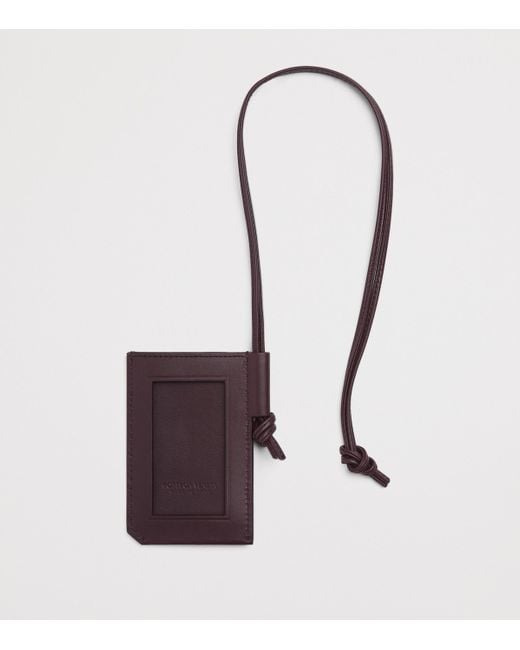 Bottega Veneta Purple Leather Intrecciato Piccolo Badge Holder for men