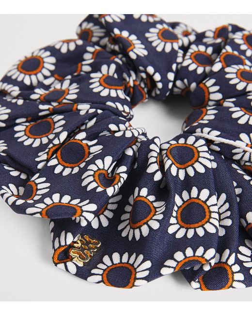 Sandro Blue Floral Print Scrunchie