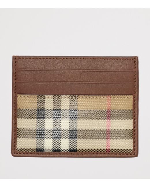 Burberry Brown Check Card Holder for men