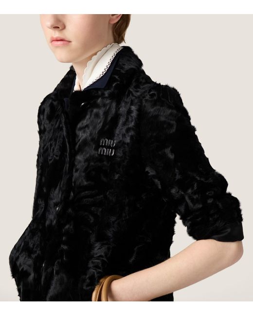 Miu Miu Black Shearling Coat