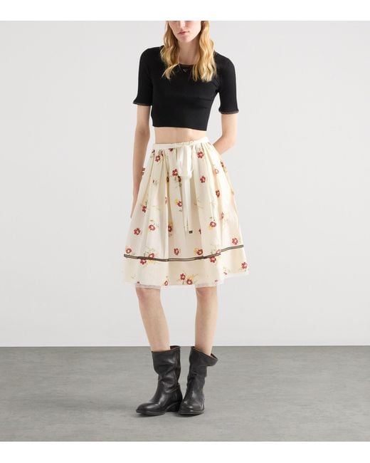 Prada Black Cotton Short-Sleeve Crop Top