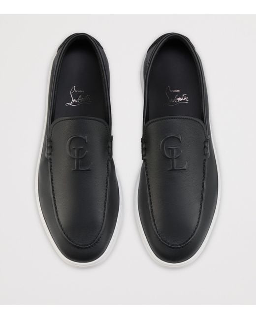Christian Louboutin Black Neoclboat Suede Boat Shoes for men