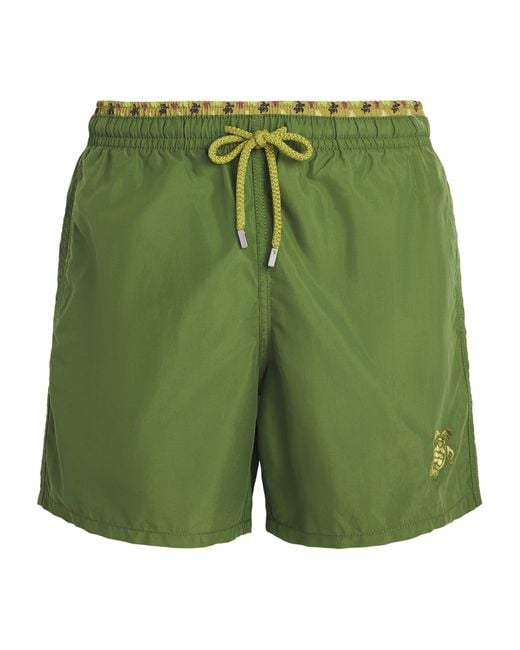 Vilebrequin Green Moku Ronde Des Tortues Swim Shorts for men