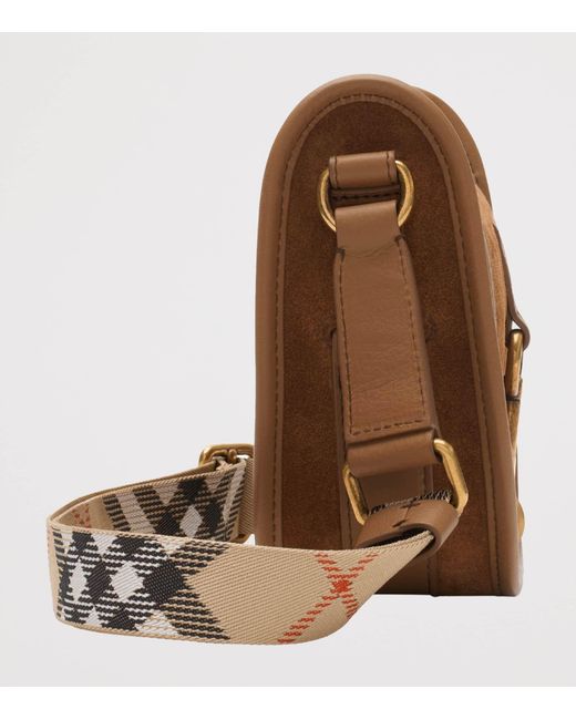Burberry Brown Mini Suede B Clip Cross-Body Bag