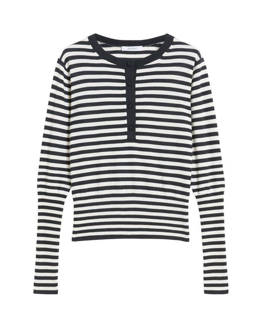 Max Mara Blue Cashmere Stripe Sweater
