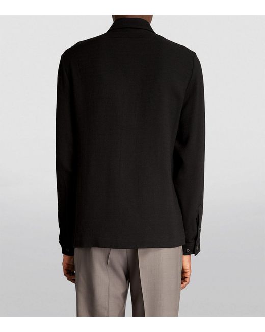 Séfr Black Wool-blend Crepe Shirt for men
