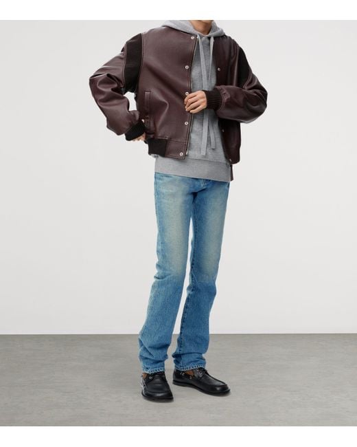 Loewe Brown Lamb Skin Bomber Jacket for men