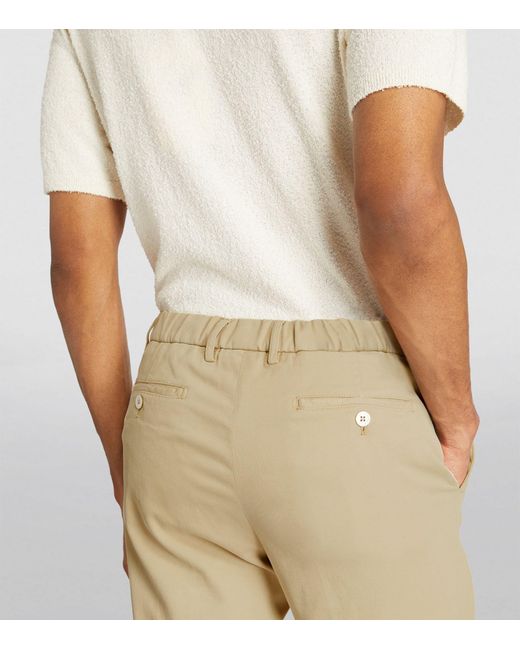 Marco Pescarolo Natural Cotton-silk Slim Trousers for men
