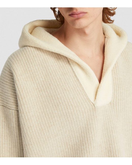 Fear Of God Natural Wool-blend V-neck Hoodie for men