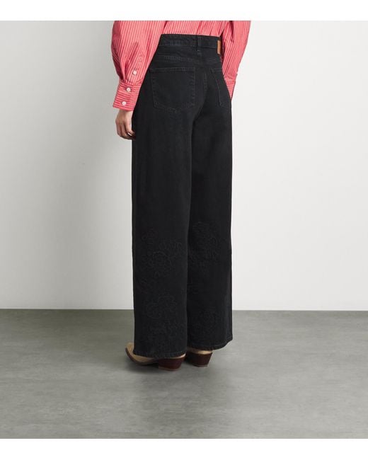 Ganni Black Lari Wide-Leg Jeans