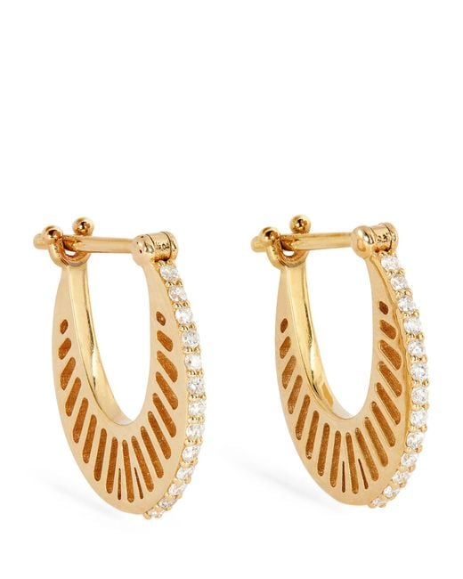 L'Atelier Nawbar Metallic Small And Diamond Cosmic Flat Ray Earrings