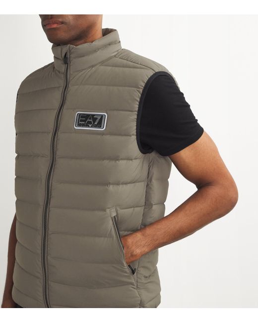 EA7 Gray Down-Filled Gilet for men