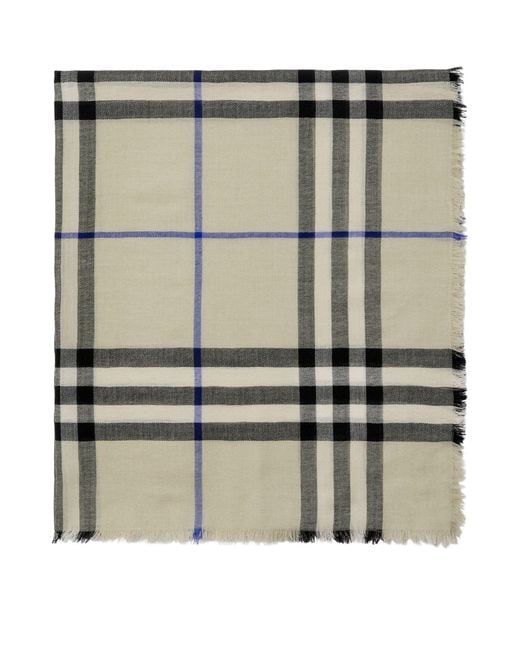 Burberry Wool Check Scarf in Green Lyst