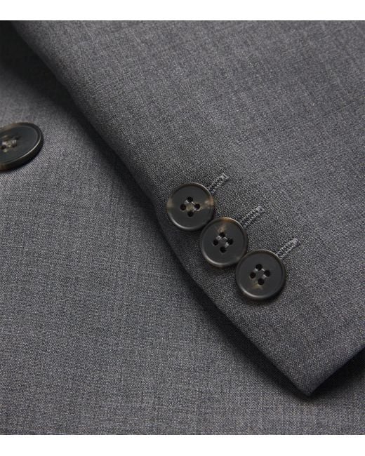 Weekend by Maxmara Gray Virgin Wool Double-Breasted Blazer