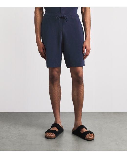 Vilebrequin Blue Organic Cotton Terry-Blend Bolide Shorts for men