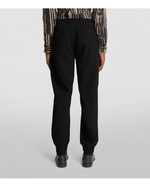 Emporio Armani Black Elasticated-cuff Trousers for men