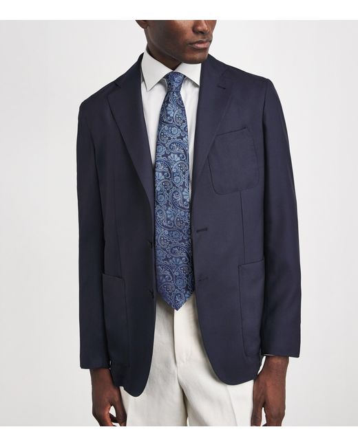 Eton of Sweden Blue Silk Paisley Tie for men