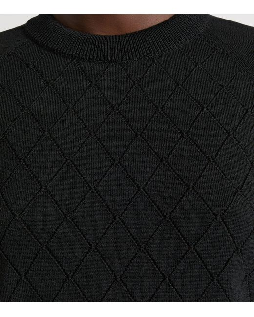 Balmain Black Merino Wool Button-Detail Sweater