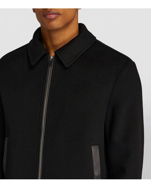 Yves Salomon Black Wool-cashmere Mink-trim Bomber Jacket for men