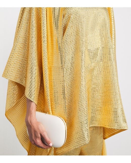Taller Marmo Metallic Silk-Blend Denver Sunrise Kaftan Dress
