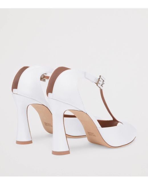 Malone Souliers White Satin Nomi Sandals 90