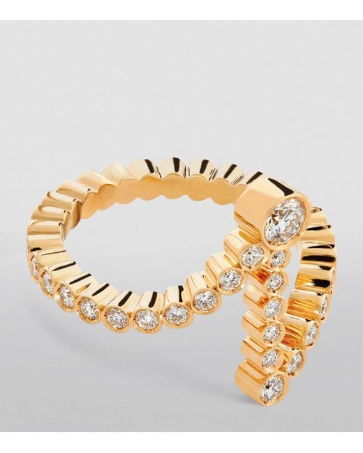 Sophie Bille Brahe Metallic And Diamond Ensemble 'I' Ring
